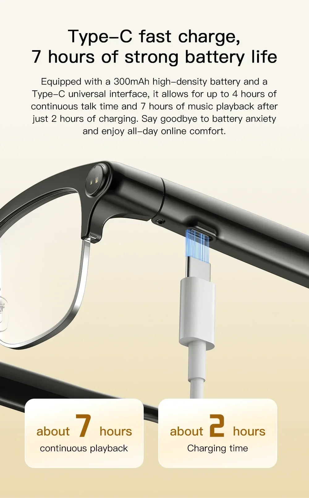 New Smart Glasses Take Photos and Videos Real-Time Translation Voice Assistant Translation 2GB Memory 800W Camera Smart Glasses