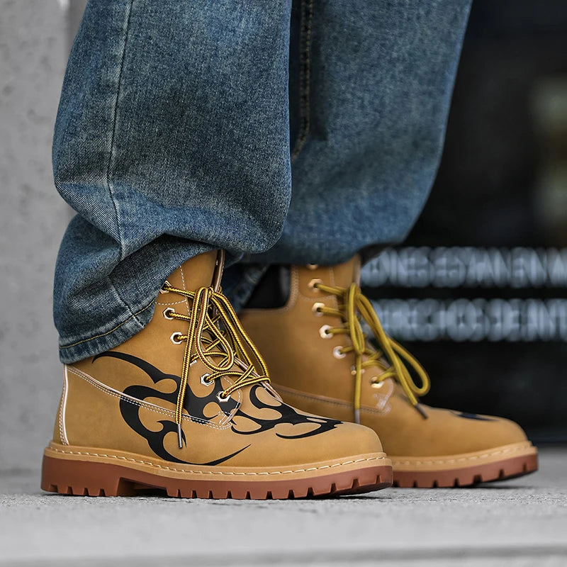 Brand Men Boots British style Unisex Ankle Boots Fashion Luxury Men's Motorcycle Boot High Quality Leather Shoes New botas mujer