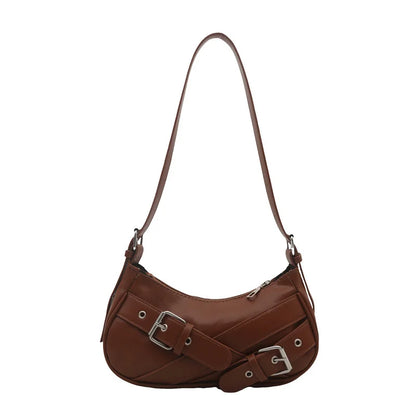 Y2K VintagePULeather WomenShoulderBag Small Crossbody Bag for Women Fashion Ladies Underarm Bag Clutch Purse Female Handbag