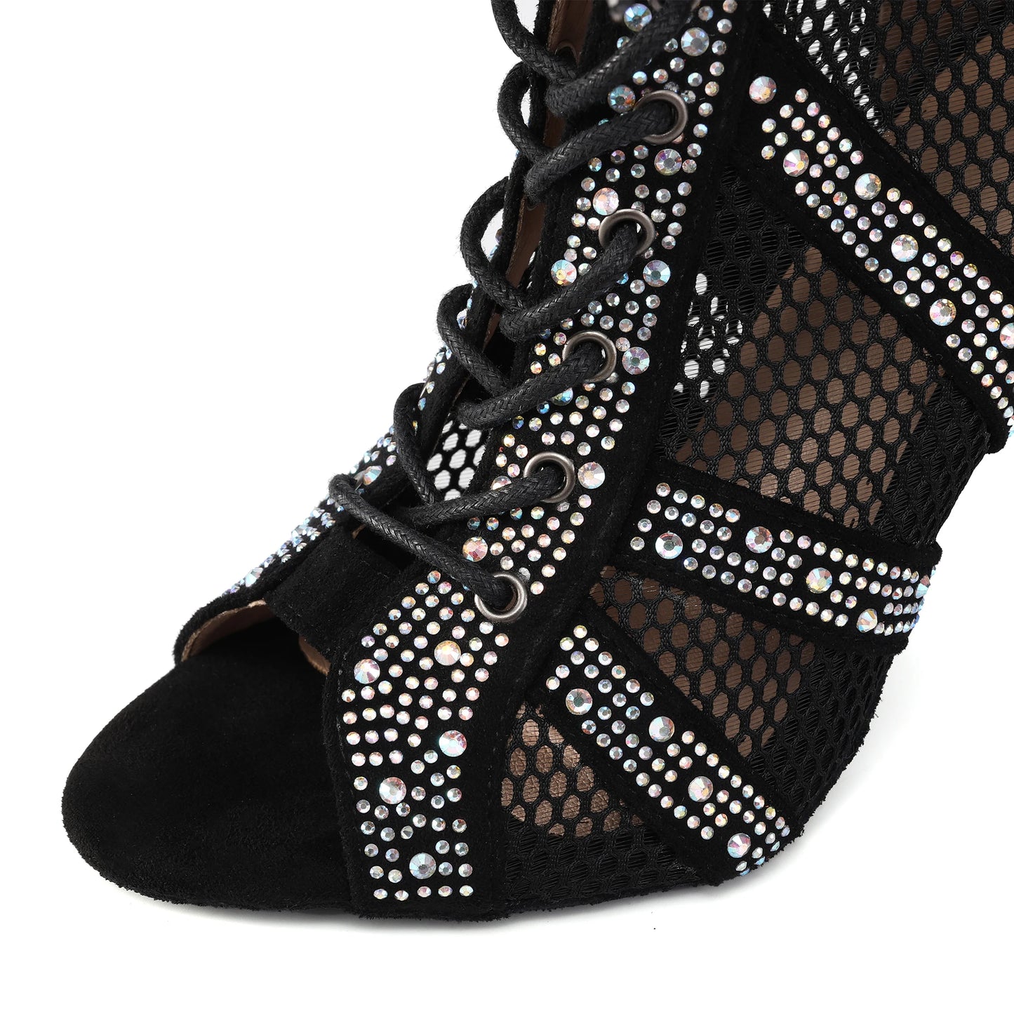 SWDZM Women Dance Boots Shiny Latin Jazz Dance Shoes Full Rhinestone Dancing Boots Customizable Heels Women Ladies Dancing Shoes