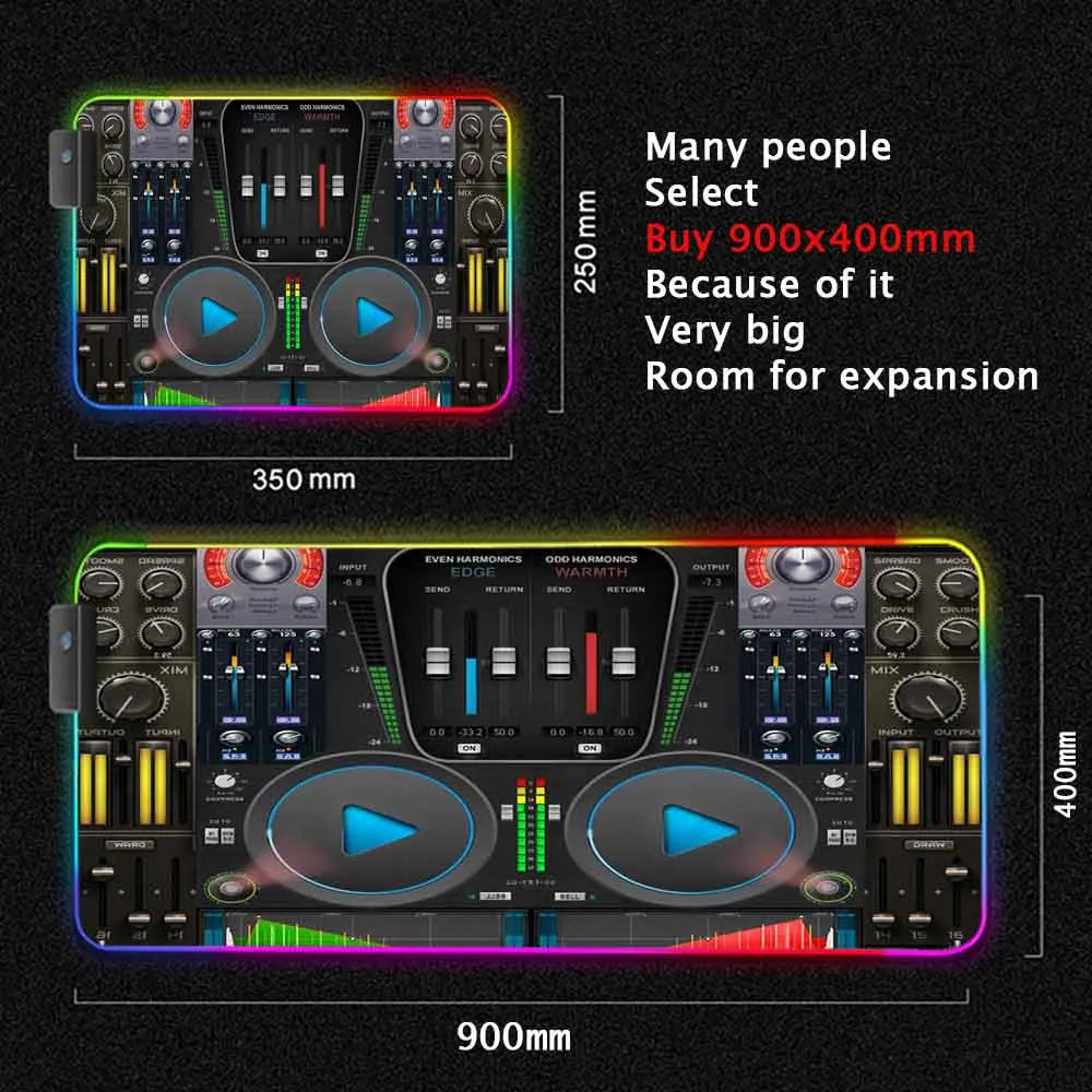 Dj Console Table Computer Desk Pc Mat Extra Large Mouse Pad XXL Carpet Led Large Mousepad Mice Mats with Backlight Keyboard Pad