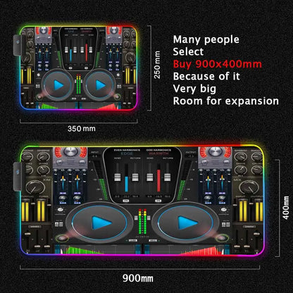 Dj Console Table Computer Desk Pc Mat Extra Large Mouse Pad XXL Carpet Led Large Mousepad Mice Mats with Backlight Keyboard Pad