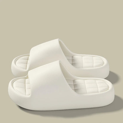 Men's Thick Platform Slippers EVA Soft Sole Pillow Slides Summer Beach Flip Flops Women Non Slip Bathroom Couple Home Slippers