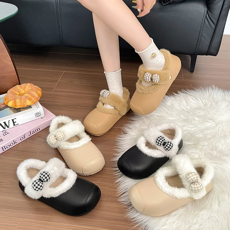Lady Wearing Winter Casual Anti-slip Creative Cotton Shoes