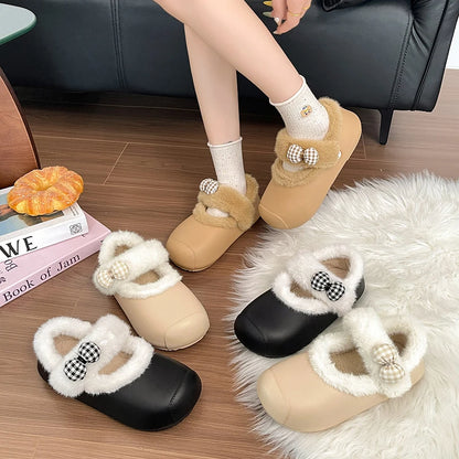 Lady Wearing Winter Casual Anti-slip Creative Cotton Shoes