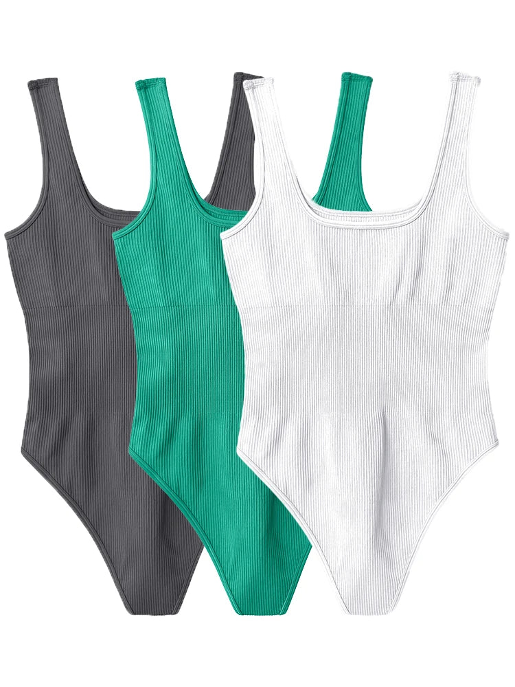 New Trend Solid Color Women's Bodysuit Sexy Sleeveless Tank Top Body Shaping Clothing Yoga Gym Workout One Piece Bodysuit