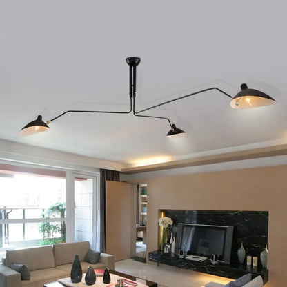 Industry Ceiling Lamp Nordic Black Spider Light Led Iron Black Ceiling Light for Home Decor Living Room Led Chandeliers Lights