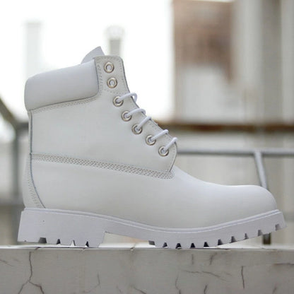 DOYUTIG Brand Split Leather Outdoor Boots For Men & Women Casual Couples Boots Fashion Mid Top Breathable Military Boots SG003