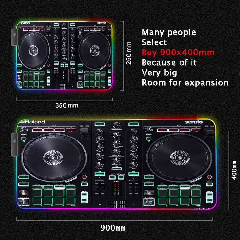 Dj Console Table Computer Desk Pc Mat Extra Large Mouse Pad XXL Carpet Led Large Mousepad Mice Mats with Backlight Keyboard Pad