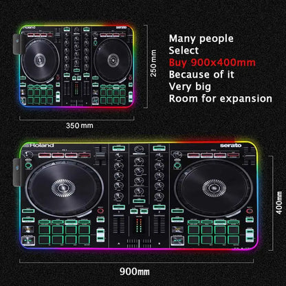 Dj Console Table Computer Desk Pc Mat Extra Large Mouse Pad XXL Carpet Led Large Mousepad Mice Mats with Backlight Keyboard Pad