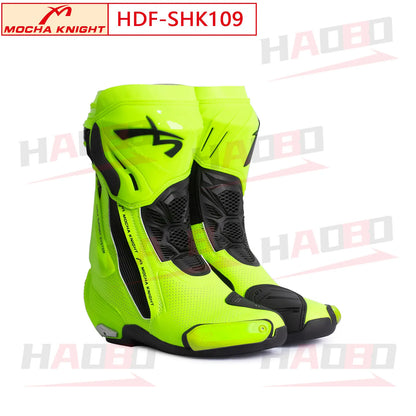 MOCHA SH109 Motorcycle Racing Boots Perforated Summer Breathable Professional Motocross BOTAS Knight Riding Boots CE Certified