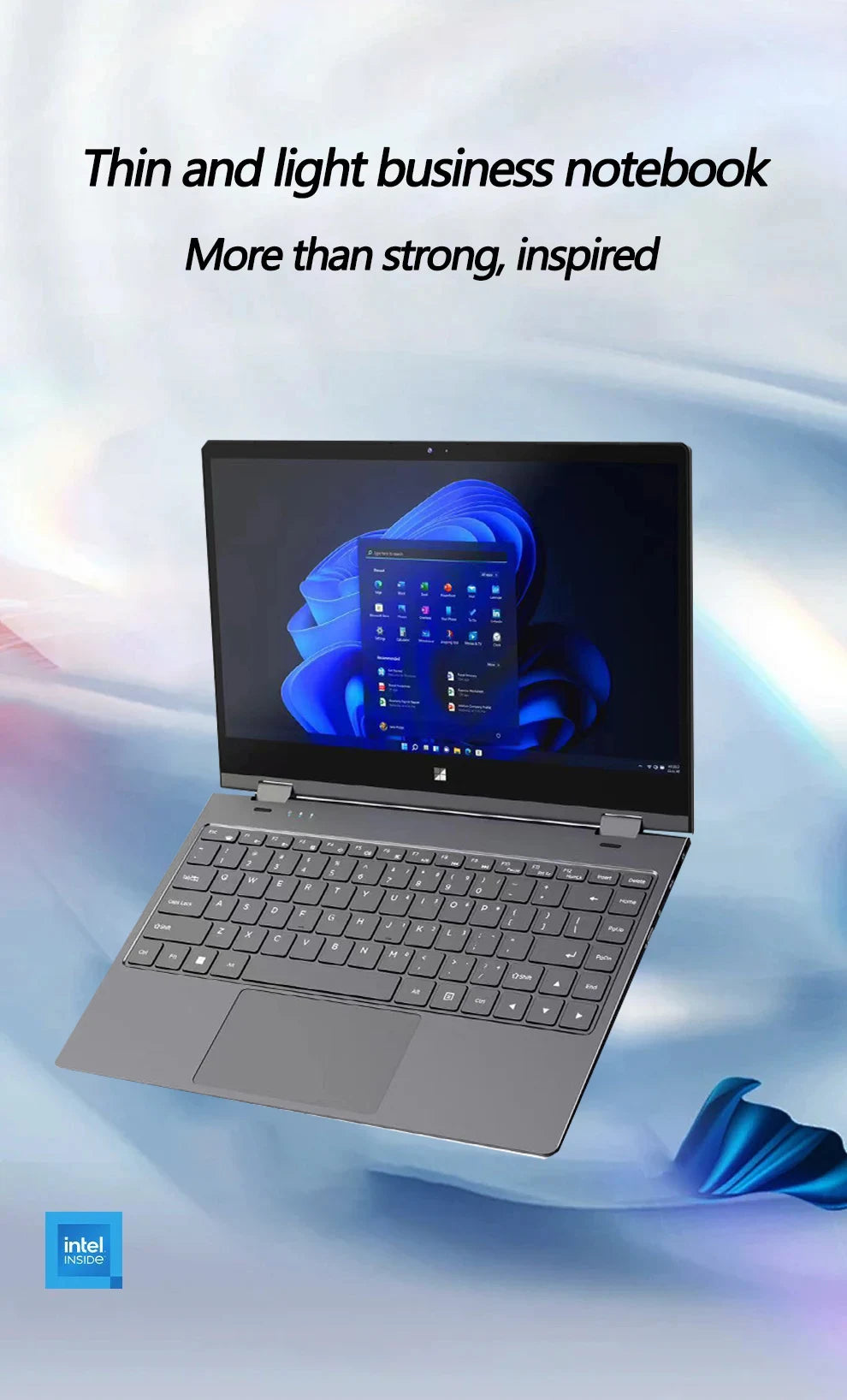 FW-Y1 14 Inch YOGA Laptop Touch Screen Notebook Intel N95 12GB LPDDR5 360° Flip Tablet 2-in-1 Pc Fingerprint Ulock Windows 11