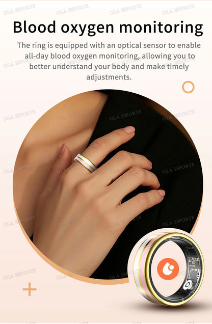 2026 Smart Ring Blood Oxygen Heart Rate Sleep Monitoring Smart Ring IP68 & 5ATM Waterproof Multi-sport Modes Smartring Man Women