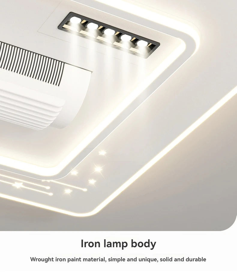 Modern LED Leaf Free Ceiling Fan 6-speed Ceiling Light Remote Control Living Room Bedroom Children's Room Fan Light Home Lightin