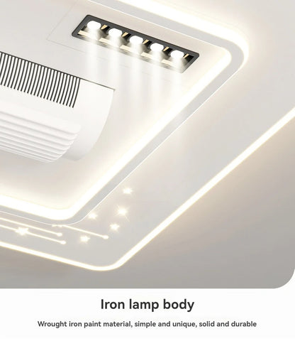 Modern LED Leaf Free Ceiling Fan 6-speed Ceiling Light Remote Control Living Room Bedroom Children's Room Fan Light Home Lightin