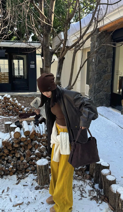 Suede Cowhide fashion ladeis shoulder cross brown bags luxury designer women coffe handbags angola red