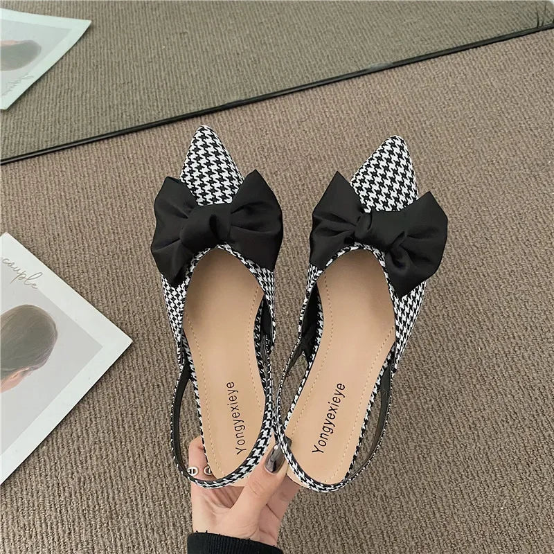 maogu Bow Polka Dot Pointed Toe Stiletto Sandals Luxury Sandals Women Designers Elegant Party Sandal 2023 Fashion Women Shoes 39