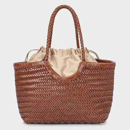 Handbags Women's Genuine Leather Shoulder Bag Weaving Casual Shopping Bag Vintage Big Tote Purse Cowhide Cross Hand Bags Lady