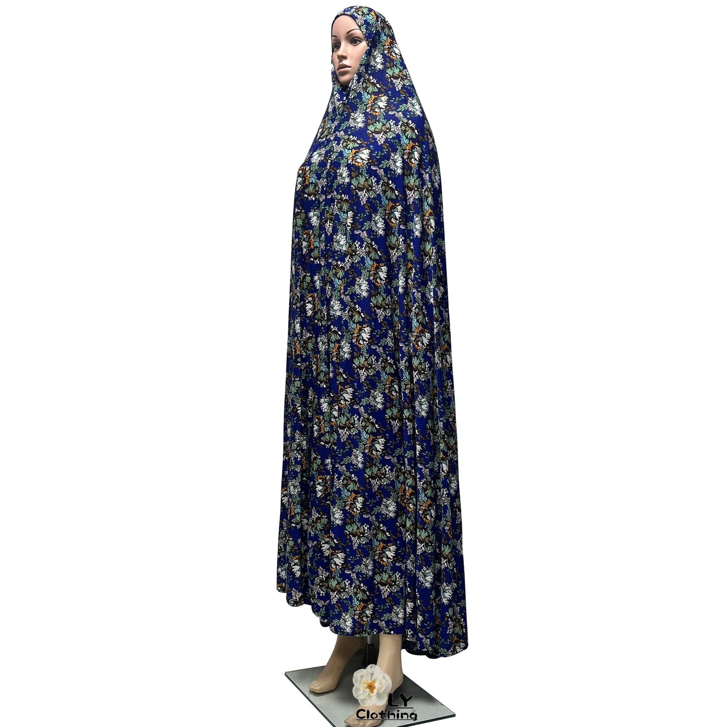 New Sleeveless Pullover Dress Women Prayer Garment Dubai Abaya Arab Jibab Flowers Print Loose Femme Khimar Kaftan Clothes 6XL