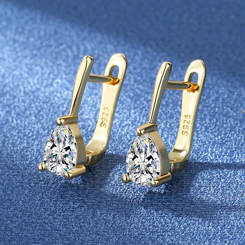 925 Silver Needle Princess Crystal Square Zircon Drop Earrings for Women Trendy Simplicity Jewelry Girl Sweet Gifts New