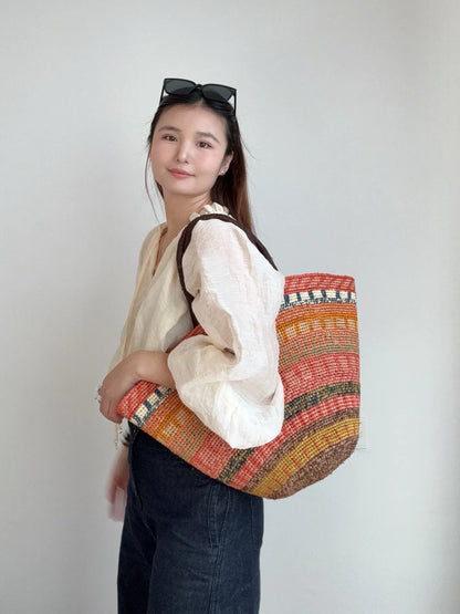 Color Raffia Straw Lady Shoulder Bag Designer Luxury Handbags Large Bag Handmade Summer Beach Purses