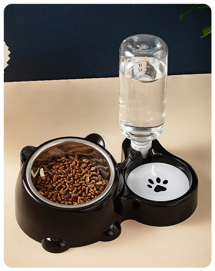 Double Cat Bowl Raised Anti Slip Pet Food Water Feeder No Spill Detachable Design for Cat  Dog Puppy Daily Pet Feeding Supplies