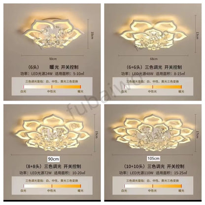 Modern Crystal Chandelier Ceiling Chandeliers For Living Room Lamp Bedroom Kitchen Lustre Indoor Lighting LED Fixtures Lights