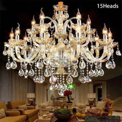K9 Crystal Candle Chandelier decoration simple chandelier crystal light For Living Room Hotel AC110V~240V 6/8/10/12/15/18 Arms