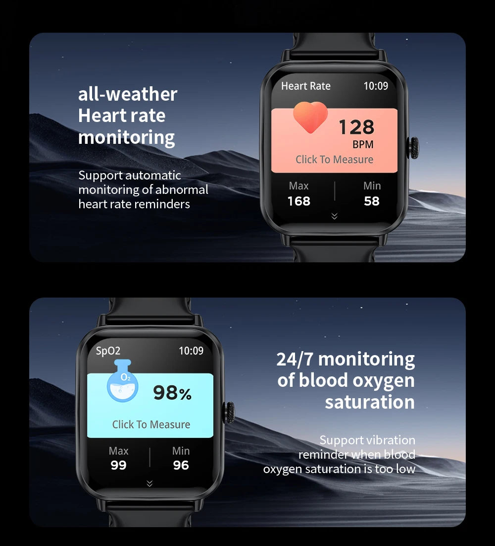 LIGE Fashion 1.83" HD Screen Smart Watch Women Bluetooth Call IP68 Waterproof Ladies Watches Daily Health Monitor Smartwatch New