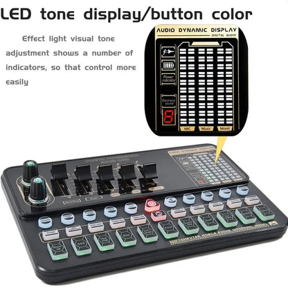 V10XPro Sound Card Studio Mixer Singing Noise Reduction Microphone Voice BM800 Live Broadcast Phone Computer Record V10X Pro set