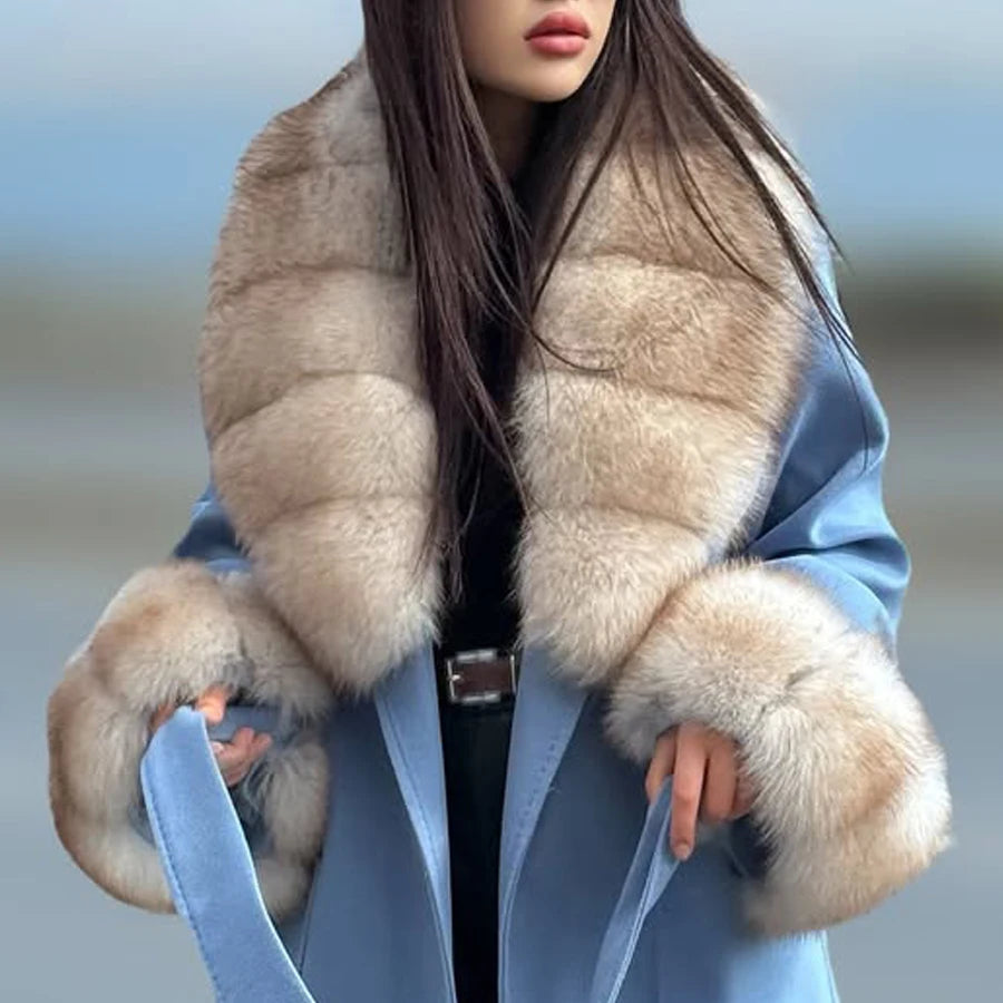 Winter Warm Fox Fur Collar For Coat Women Natural Fox Fur Sleeve Cuffs Detachable Fur Accessory Fashion Real Fur Trim