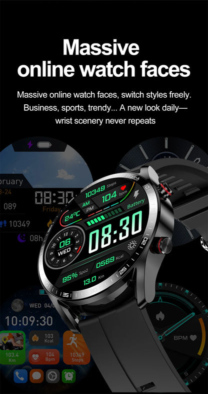 2025 New Business Smart Watch Men Bluetooth Call 1.53-inch AMOLED HD Display Multi-Sport Modes Heart Rate Monitor Smartwatch Man
