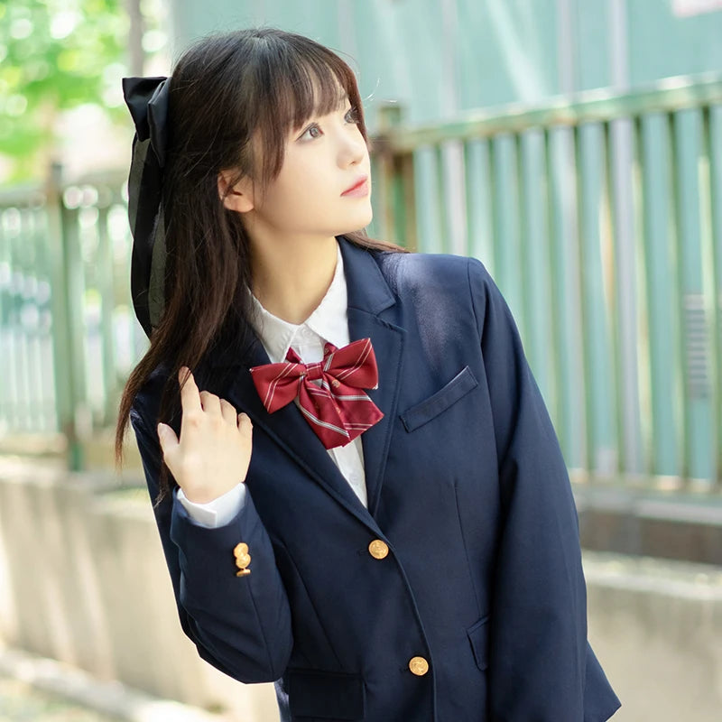University School Girl Blazer Winter School Uniform Navy Coat Japanese High School Uniforms Suit Girl Students Jacket Seifuku