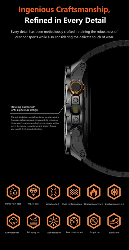 ChiBear Genuine Military Smart Watch Men: 1200 mAh Battery Compass GPS Sports Outdoor Watch Bluetooth Call Smartwatch 2026 New