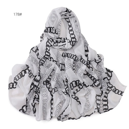 66 Colors Pearl Chiffon Printed Hijab Scarf New Fresh Small Floral Polka Dot Sunscreen Silk Scarf Shawl Turbans for Women Hijabs