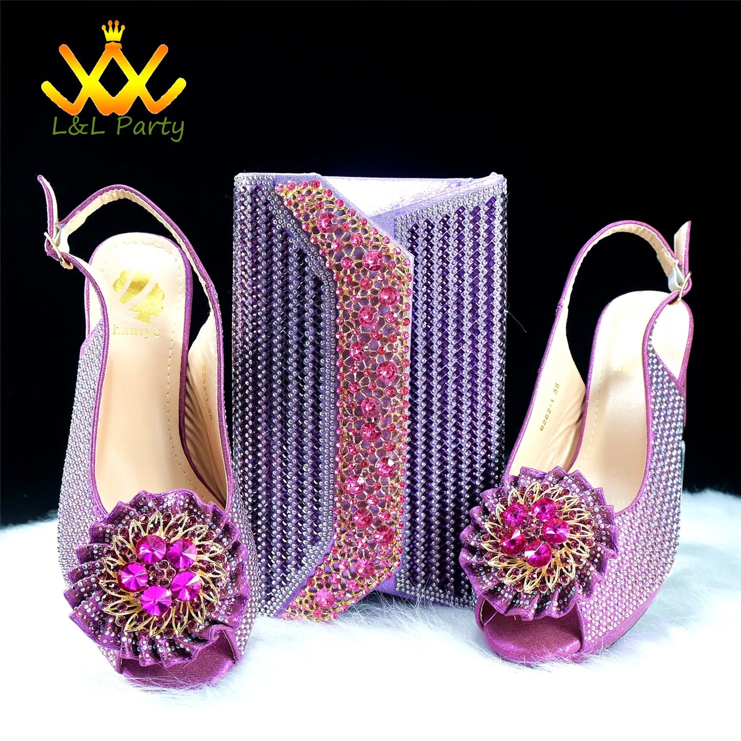 2024 Special New Arrivals Italian Women Shoes and Bag to Match in Green Color with Platform Shinning Crystal Sandal for Wedding