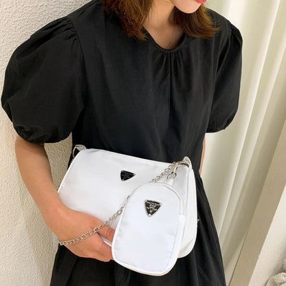 Woman Female Fashion Causal Handbag Set Crossbody Bags Shoulder Handbags 2in1 Sling Bag Trend Hand Bag For Travel Shopping
