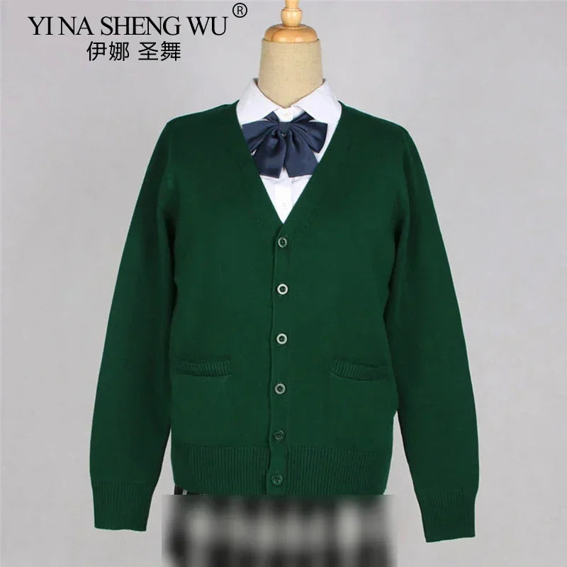 School JK Uniform Sweater Coat Anime Cosplay Costumes Cardigan Outerwear Sweater 16 Colour Long Sleeve Knitting Coat For Girls