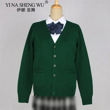 School JK Uniform Sweater Coat Anime Cosplay Costumes Cardigan Outerwear Sweater 16 Colour Long Sleeve Knitting Coat For Girls