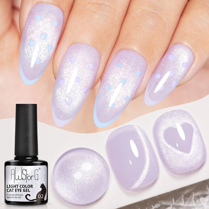 AWStorG 7.5ml Starlit Chameleon Cat Magnetic Gel Nail Polish Double Colors Semi Permanent UV Gel Varnish Need Black Base