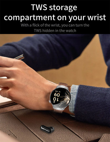 2026 New TWS 2 in 1 Smart Watch with Earbuds Bluetooth Call Earphone Smartwatch Men Women Heart Rate Monitor Sport Music Watches