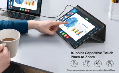 UPERFECT 15.6 " Toucscreen Monitor Built-in 10800mAh Rechargercable Battery 1080P FHD USB C HDMI 120Hz Portable Gaming Display