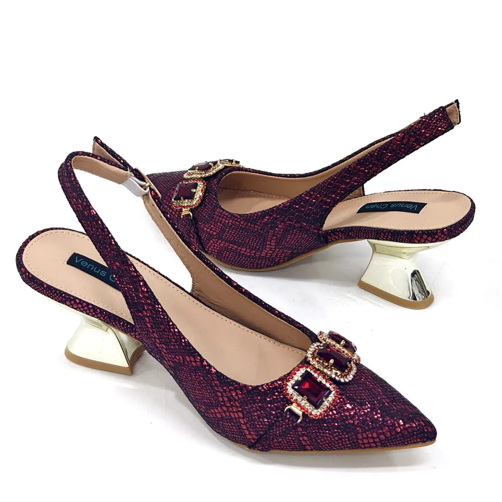 Newest Style Teal Sky Color Platform Design Peep Toe Ladies Shoes Matching Bag Set For Mature Women Heel Party Pump