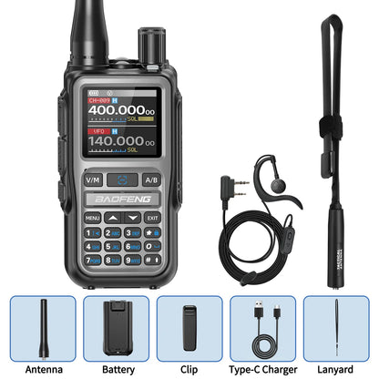 BAOFENG UV-5R Mini Walkie Talkie Multi Band Wireless Bluetooth Programming Dual PTT Type-C Charge Long Range Two Way Radio