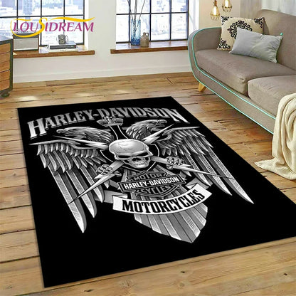 27 Style Harley-y Motorcycle Logo Rug Carpet for Living Room Bedroom Home Decor,floor Mat Non-slip for Sofa Doormat Gift kids