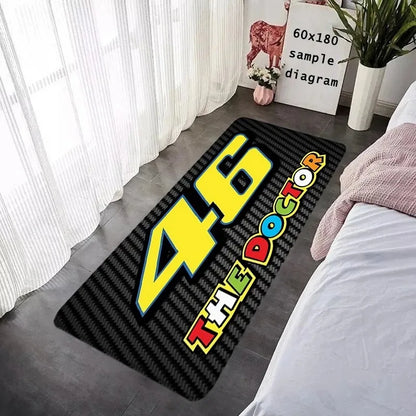 Valentino Rossi 46 The Doctor Runner Rug MotoGP Themed Non Slip Long Floor Mat for Bedroom Living Room