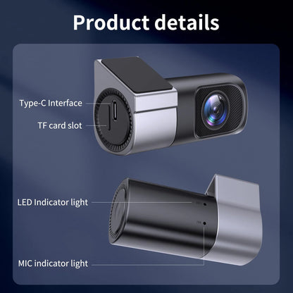 1080P Mini Hidden Car Dashcam, Night Vision Dashboard Camera with 32GB Memory Card Included, 24H Parking Surveillance, Loop Recording, G-Sensor Gravity Detection, Mobile App Control, Vehicle Safety Accessory