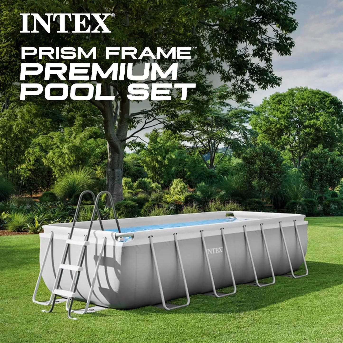 16ft x 3.5ft Above Ground Rectangular Frame Swimming Pool Set & Skimmer, Customized