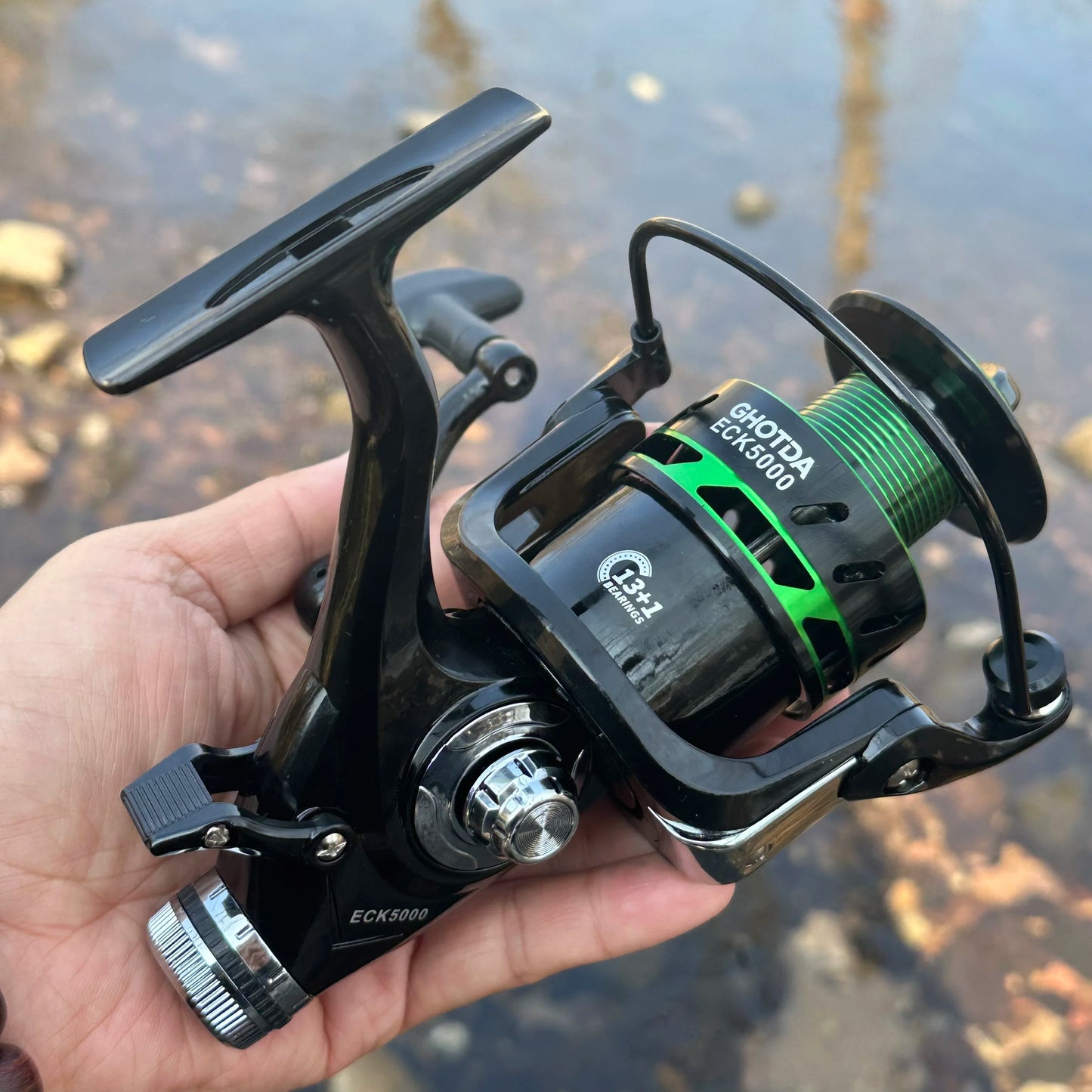 Carp Double Brake Design Spinning Fishing Reel Gear Ratio 5.2:1 High-speed with Dual Braking System Bass Travel Fishing Gear