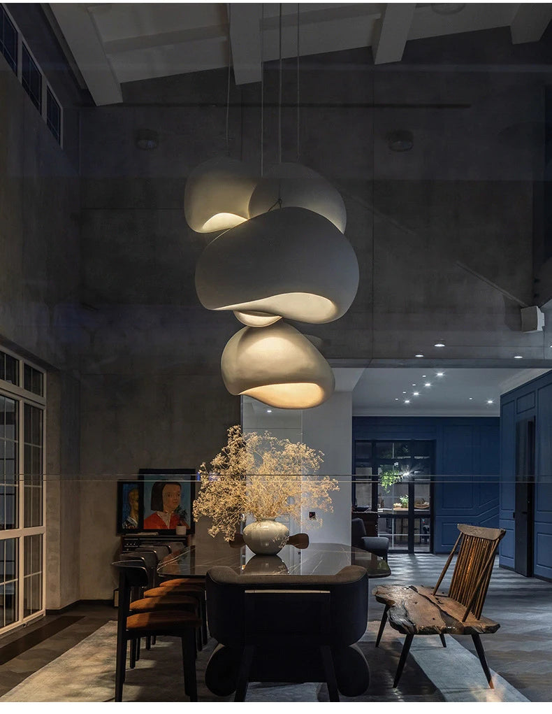 Nordic Wabi Sabi Pendant Lamps Dining Room Lighting Modern Living Room Bedroom LED Ceiling Chandelier Loft Lustre Hanging Lights
